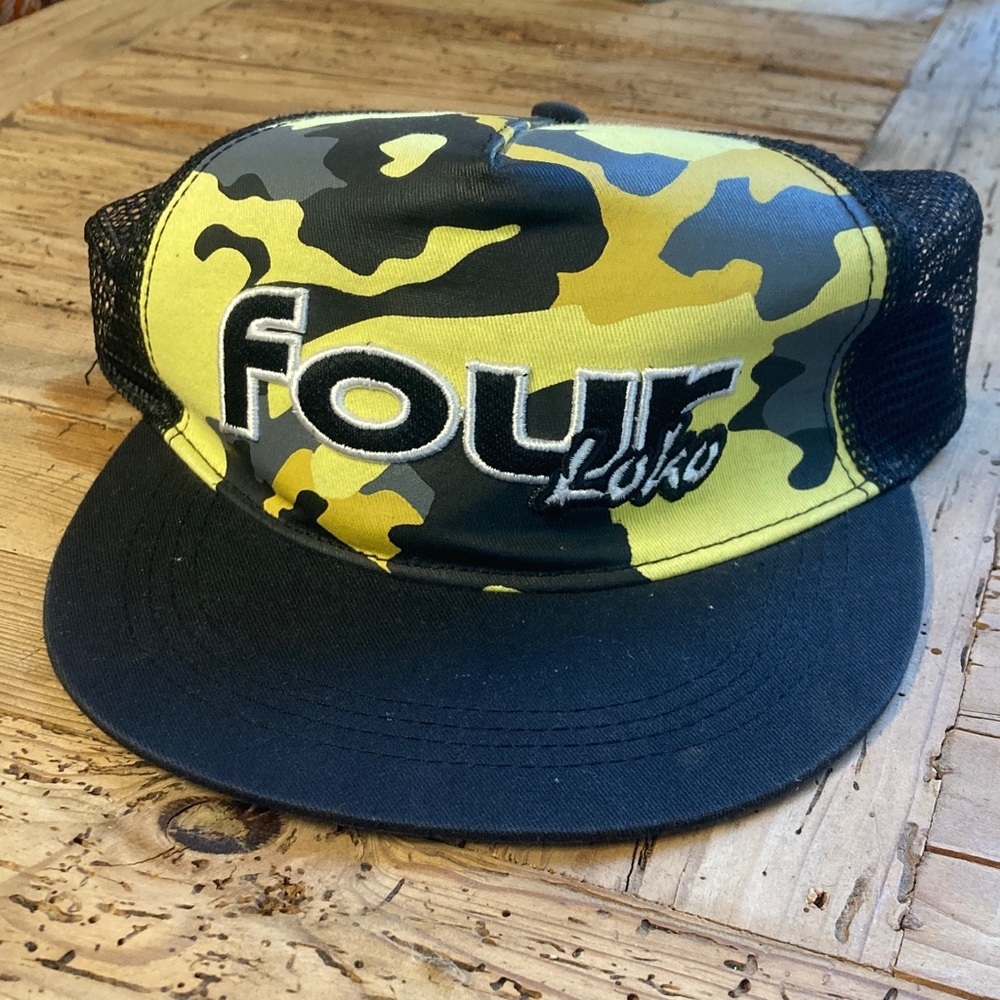 Embroidered Four Loko. No tags inside. Adjustable, fits perfect size Medium.